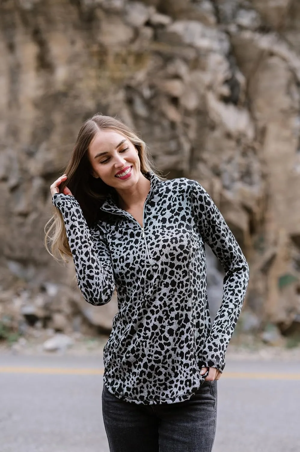 Zip Up Pullover with Thumb Holes